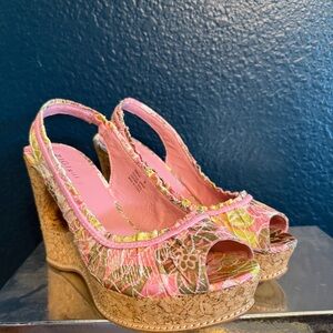 Zigi Girl Pink and Green Wedges